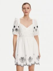 French Connection Sukienka letnia 71YOT Biały Regular Fit. Białe sukienki damskie French Connection, na lato, bez wzorów, z bawełny, bez kołnierzyka, bez ramiączek. Za 599.99 zł.