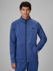 4F Bluza treningowa regular bez kaptura męska - niebieska XXL. Niebieskie bluzy z kapturem męskie 4f, l. Za 199.99 zł.