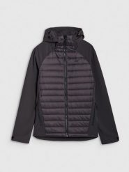 4F Kurtka softshell wiatroodporna membrana 5000 męska - szara XXL. Szare kurtki męskie 4f, m, bez wzorów, z dzianiny, z kapturem. Za 299.99 zł.