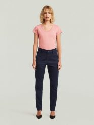 G-Star Spodnie chino w kolorze granatowym rozmiar: W28/L32. Niebieskie spodnie materiałowe damskie G-Star, bez wzorów, retro. Za 233.76 zł.