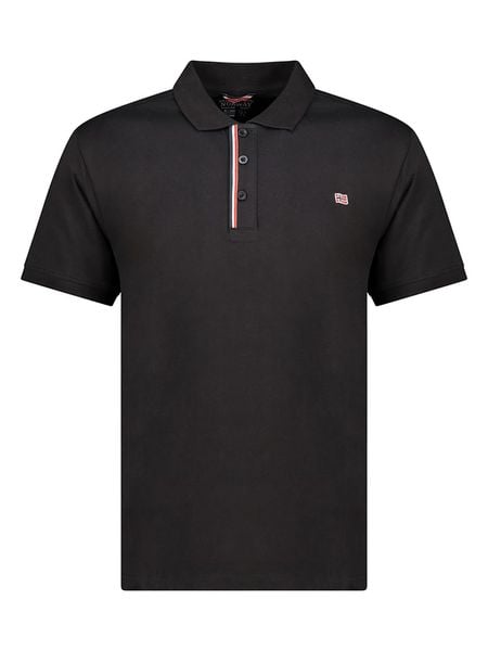 Geographical Norway Koszulka polo "Krown" w kolorze czarnym rozmiar: L. Czarne koszulki polo męskie Geographical Norway, l, bez wzorów, z bawełny, bez ramiączek. Za 109.95 zł.