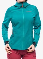 Kurtka softshell damska La Sportiva Descender Storm Jacket. Zielone kurtki damskie La Sportiva, l, bez wzorów, z materiału, bez kaptura. Za 771.95 zł.