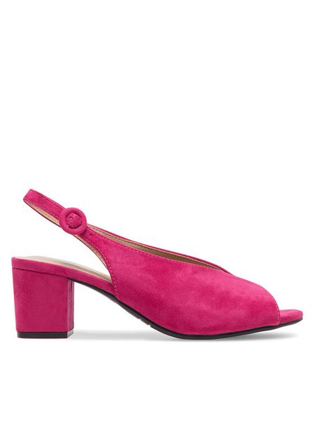 Clara Barson Sandały LS6019-01 Różowy. Czerwone sandały damskie Clara Barson, bez wzorów, z materiału, bez obcasa, na słupku. Za 61.99 zł.