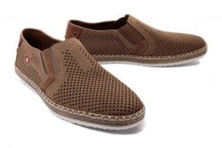RIEKER B5297-64 beige, półbuty męskie. Brązowe półbuty męskie Rieker, na lato, bez zapięcia. Za 279.92 zł.