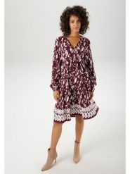 Aniston Sukienka w kolorze bordowo-białym rozmiar: 42. Czerwone sukienki damskie Aniston, bez wzorów, z wiskozy, bez kołnierzyka, bez ramiączek, midi. Za 117.45 zł.