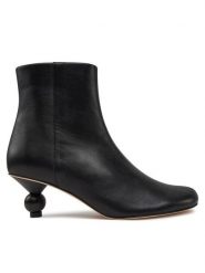 Weekend Max Mara Botki Acro 251579101460 Czarny. Czarne botki damskie Weekend Max Mara, ze skóry, bez obcasa, na słupku, bez zapięcia. Za 1,429.00 zł.