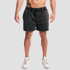Szorty męskie fitness oversize sprane czarne Aura. Czarne szorty sportowe męskie GYMBEAM, m, z bawełny, na fitness i siłownię. Za 118.90 zł.