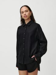 LeGer Koszula "Antonina" w kolorze czarnym rozmiar: 42. Czarne koszule damskie LeGer, bez wzorów, bez kołnierzyka, bez ramiączek. Za 121.99 zł.