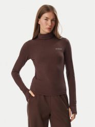 Guess Bluzka V6BP11 K6907 Brązowy ciemny Slim Fit. Brązowe bluzki damskie Guess, xs, z aplikacjami, z bawełny, bez kołnierzyka, bez ramiączek. Za 194.99 zł.