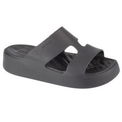 Klapki damskie Crocs 209409001. Czarne klapki damskie Crocs, bez wzorów, z materiału, bez obcasa. Za 268.00 zł.