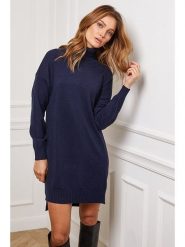 So Cachemire Sukienka dzianinowa "Abufera" w kolorze granatowym rozmiar: L. Niebieskie sukienki damskie So Cachemire, l, bez wzorów, z dzianiny, bez kołnierzyka, bez ramiączek, mini. Za 140.86 zł.