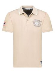Geographical Norway Koszulka polo "Kilsvik" w kolorze beżowym rozmiar: S. Brązowe koszulki polo męskie Geographical Norway, s, bez wzorów, z bawełny, bez ramiączek. Za 70.41 zł.