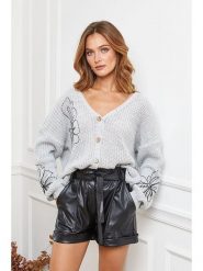 Joséfine Kardigan "Beegees" w kolorze jasnoszarym rozmiar: L. Szare kardigany damskie Joséfine, l, bez wzorów, ze splotem. Za 121.99 zł.