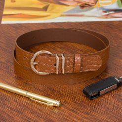 Pasek skórzany BELTIMORE r.105-120 cm E58 brązowy. Brązowe paski damskie bez wzorów. Za 41.99 zł.