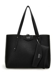 Guess Dwustronna torebka w kolorze czarnym - 36 x 27 x 13 cm rozmiar: onesize. Czarne torebki klasyczne damskie Guess, z aplikacjami, z materiału, z tłoczeniem, bez dodatków. Za 502.95 zł.