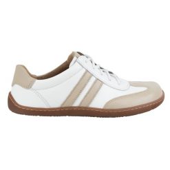 Olivier Buty Barefoot damskie skórzane minimalistyczne 1287 białe z beżem sneakersy. Białe buty sportowe na co dzień damskie bez wzorów, ze skóry, trekkingowe. Za 484.00 zł.