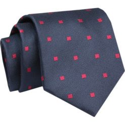 Krawat - ALTIES - Granat w Czerwone Kwadraciki. Niebieskie krawaty i muchy męskie Alties, bez wzorów, z tkaniny, eleganckie. Za 49.00 zł.