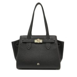 Torebka Aigner. Czarne torebki klasyczne damskie Aigner, bez wzorów, bez dodatków. Za 2,889.00 zł.