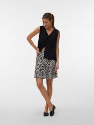 Vero Moda Spódnica w kolorze beżowo-czarnym rozmiar: S. Brązowe spódniczki damskie Vero Moda, s, bez wzorów, z wiskozy, klasyczne, mini, rozkloszowane. Za 65.54 zł.