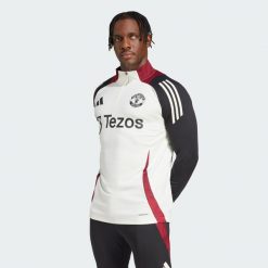 Bluza Manchester United Tiro 24 Training. Białe bluzy bez kaptura męskie Adidas, xl, z materiału. W wyprzedaży za 244.30 zł.
