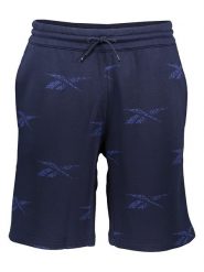 Reebok Szorty dresowe w kolorze granatowym rozmiar: M. Niebieskie szorty męskie Reebok, z dresówki, bez kołnierzyka. Za 90.45 zł.