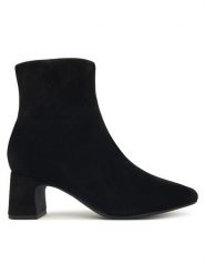 Clarks Botki Fernie Zip 26182936 Czarny. Czarne botki damskie Clarks, ze skóry, bez obcasa, na słupku, bez zapięcia. Za 399.99 zł.