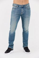 CALVIN KLEIN Błękitne męskie jeansy Slim. Niebieskie jeansy męskie CALVIN KLEIN. W wyprzedaży za 459.99 zł.