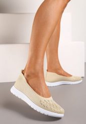 Beżowe Płaskie Tenisówki Zdobione Cyrkoniami Lomadia. Brązowe trampki i tenisówki damskie Renee, z aplikacjami. Za 39.99 zł.