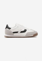 Białe Buty Sportowe Sneakersy z Geometrycznym Wzorem Tatirielin. Białe buty sportowe na co dzień męskie Born2be, z jeansu, bez zapięcia, trekkingowe. Za 129.99 zł.