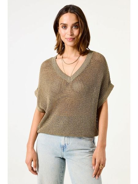 Garcia Sweter w kolorze khaki rozmiar: M. Brązowe swetry klasyczne damskie Garcia, m, bez kołnierzyka. Za 89.45 zł.