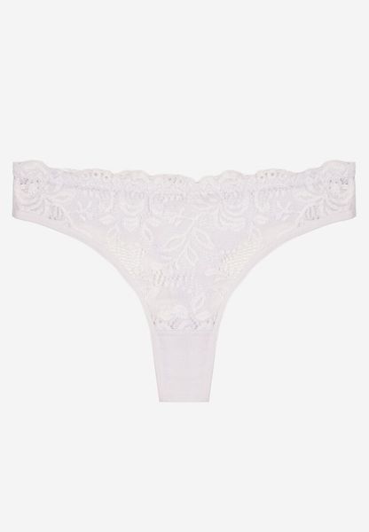 Białe Bawełniane Majtki Stringi z Koronką Ilwedana. Białe stringi damskie Renee, l, bez wzorów, z bawełny. Za 5.99 zł.