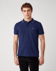 MĘSKA KOSZULKA POLO WRANGLER SS PIQUE POLO NAVY W7D5K4114 112131754. Niebieskie koszulki polo męskie Wrangler, m, bez wzorów, bez ramiączek. Za 99.99 zł.