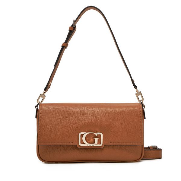 Torebka Guess. Brązowe listonoszki damskie Guess, z aplikacjami, bez dodatków. Za 329.99 zł.