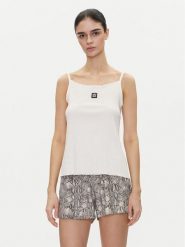HUGO Top Rib_Vest 50540056 Écru Regular Fit. Topy damskie Hugo, xs, bez wzorów, z bawełny, bez ramiączek. Za 129.99 zł.