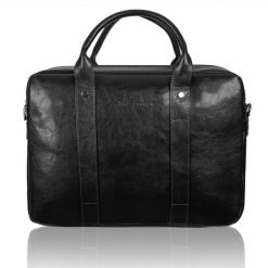 Torba męska skórzana Tizano TM07 czarna. Czarne torby męskie na ramię TIZANO, z aplikacjami, ze skóry, na ramię. Za 434.00 zł.