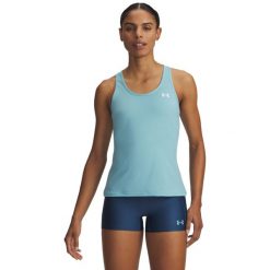 Koszulka treningowa damska Under Armour Tech Mesh Racer Tank. Białe topy sportowe damskie Under Armour, l, bez wzorów, z elastanu, bez ramiączek. Za 142.30 zł.
