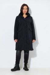 Damskie Parka funkcyjna HYPRAR hydrofobowa kaptur. Czarne parki damskie Ulla Popken, plus size, bez wzorów, z materiału. Za 699.99 zł.