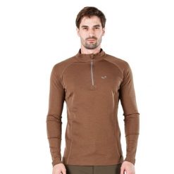 Astro - męska koszulka 100% wełna merino z zamkiem (195 g/m²). Brązowe bielizna termoaktywna męska WOOLONA, m, bez wzorów, z wełny. W wyprzedaży za 324.00 zł.