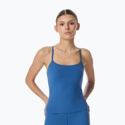 Koszulka treningowa damska Cardio Bunny With Built-in Bra. Niebieskie bluzki sportowe damskie Cardio Bunny, l, z elastanu, bez kołnierzyka, bez ramiączek. Za 129.99 zł.