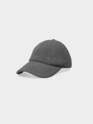 4F Czapka z daszkiem polarowa strapback męska L. Szare czapki męskie 4f, bez wzorów, z polaru. W wyprzedaży za 19.99 zł.