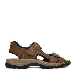 Sandały Rieker. Brązowe sandały męskie Rieker, bez zapięcia. Za 319.99 zł.