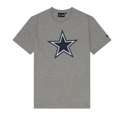 T-Shirt NFL Dallas Cowboys New Era Logo Gris. Szare t-shirty męskie New Era, l, bez wzorów, z bawełny, bez kołnierzyka. Za 174.00 zł.