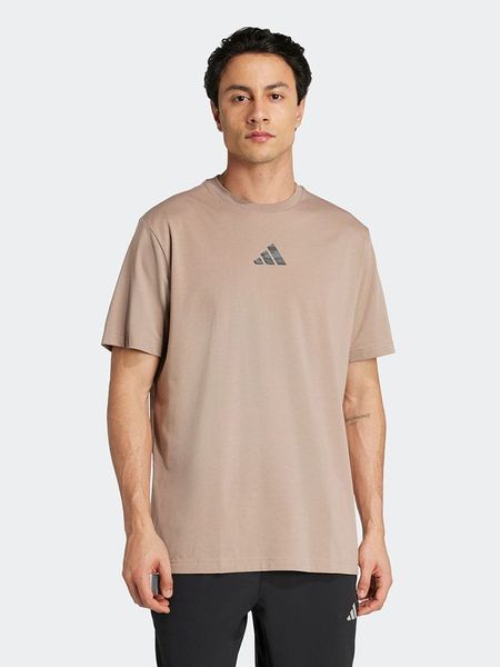 Adidas Koszulka sportowa w kolorze beżowym rozmiar: S. Brązowe t-shirty sportowe męskie Adidas, s, z materiału, bez ramiączek, outdoorowe, climacool (adidas). Za 107.62 zł.