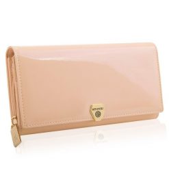 Portfel damski BETLEWSKI BPD-VS-106 pudrowy. Portfele damskie Betlewski, bez wzorów, ze skóry. Za 149.99 zł.