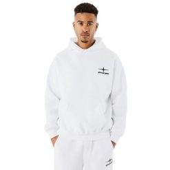 Bluza z kapturem Project X Paris Polaris. Białe bluzy sportowe męskie PREMIUM PARTS, bez wzorów, sportowe, bez kołnierzyka, bez ramiączek. Za 230.00 zł.