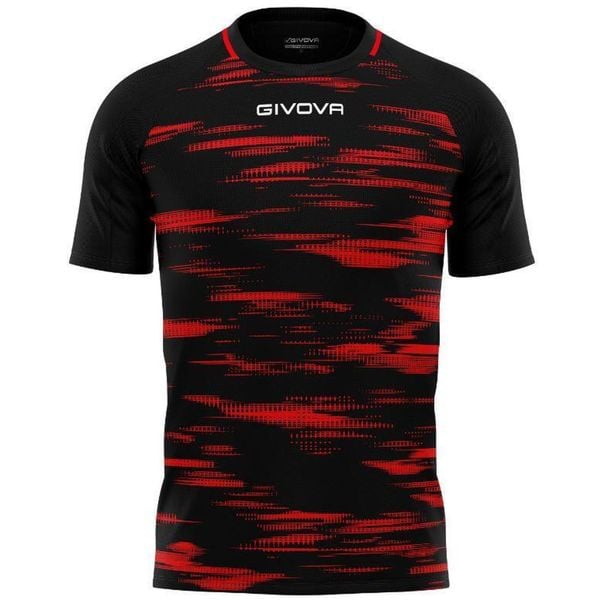 Koszulka sportowa Givova Pixel 2XS Czarna-Czerwona Unisex. Czarne bluzki sportowe damskie Givova, xs, bez kołnierzyka, bez ramiączek. Za 68.30 zł.