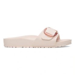 BIRKENSTOCK Madrid Big Buckle EVA Light Rose Klapki damskie. Czerwone klapki damskie Birkenstock, bez wzorów, bez obcasa. Za 219.99 zł.