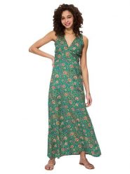Aller Simplement Sukienka w kolorze zielono-różowym rozmiar: 34/36. Zielone sukienki damskie Aller Simplement, bez wzorów, z bawełny, klasyczne, bez kołnierzyka, bez ramiączek, maxi. Za 79.21 zł.
