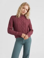 O'Neill Sweter "Cable Knit" w kolorze fioletowym rozmiar: L. Różowe golfy damskie O'neill, l, bez wzorów, z bawełny, bez ramiączek. Za 118.84 zł.