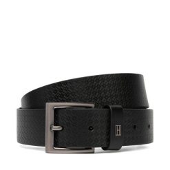 Pasek Tommy Hilfiger. Czarne paski męskie Tommy Hilfiger, bez wzorów. Za 249.99 zł.
